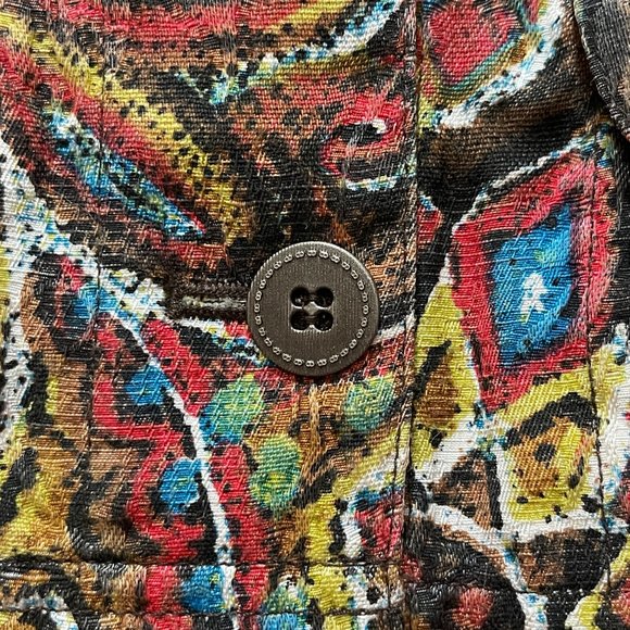 New Chico's 0 Small Fall Colors Artsy Button Jacket Top Unique Never Worn! - Picture 4 of 9